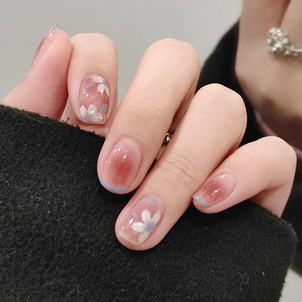 

Presson Acrylic Nails Cherry Blossoms Fake Nails Nail Long Paragraph Sweet Style Finished Nail Piece Acrylic Nails Short