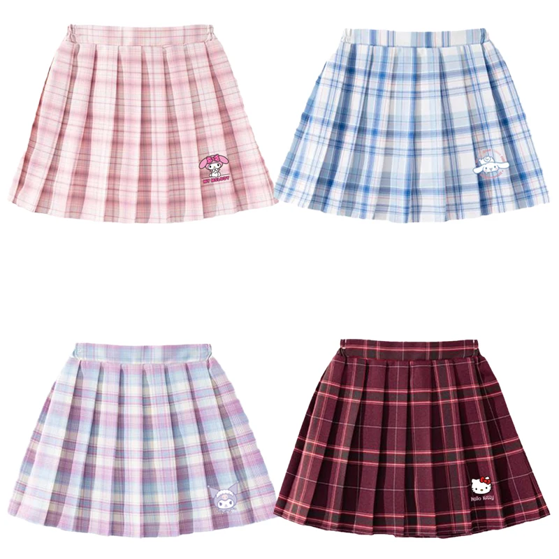 

Cute My Melody Hellokittys Kuromi Girls' JK Pleated Skirt Cartoon Academy Style Uniform Skirt School Uniform Skirt Kids Gift