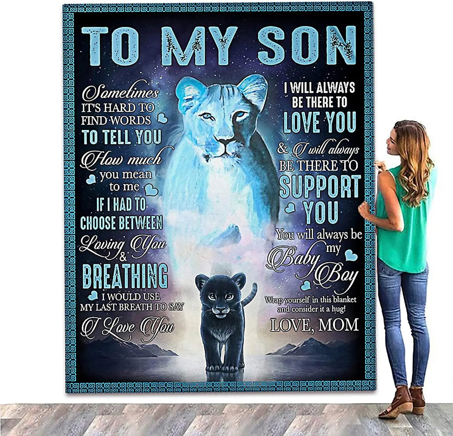 

Throw Blanket - to my son blanket Fleece Throw Blanket,Super Soft Ultra-Soft Micro Fleece Blanket for Bedroom SOFE Couch