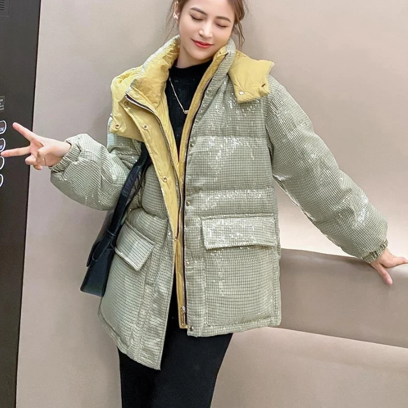 Winter Coat for Women Bread Jacket Parkas Hooded Cotton Padded Jacket Short Tops Warmth Thicker Plus Size Korean Fashion Brands