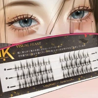 1 box japanese style comics girl eye thick curling single cluster segmented self adhesive grafting false eyelashes finished