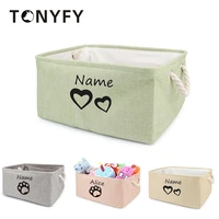 storage box pet toy storage box free dog name printing custom dog cat toy storage container foldable bag basket for dogs cats