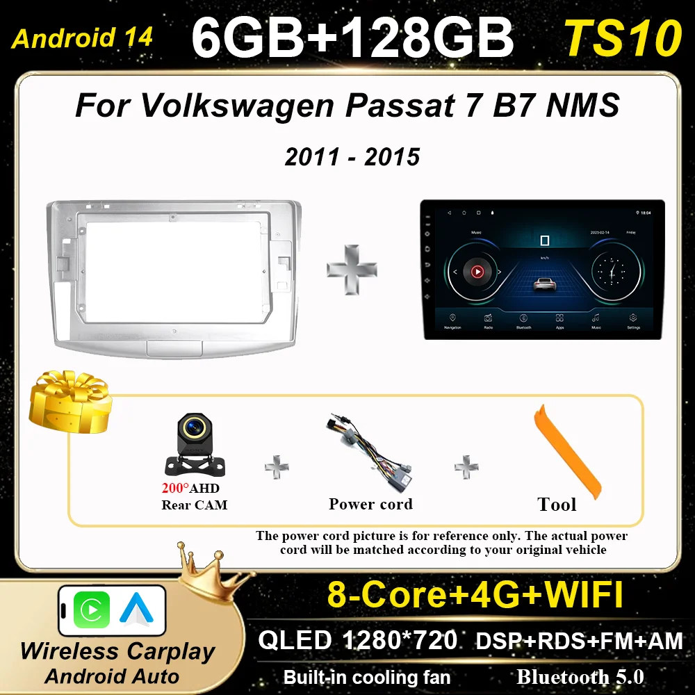 

Автомобильное радио для Volkswagen Passat 7 B7 NMS 2011-2015, автоматический навигационный плеер, мультимедийный Android Carplay, сенсорный экран, 2Din, стерео