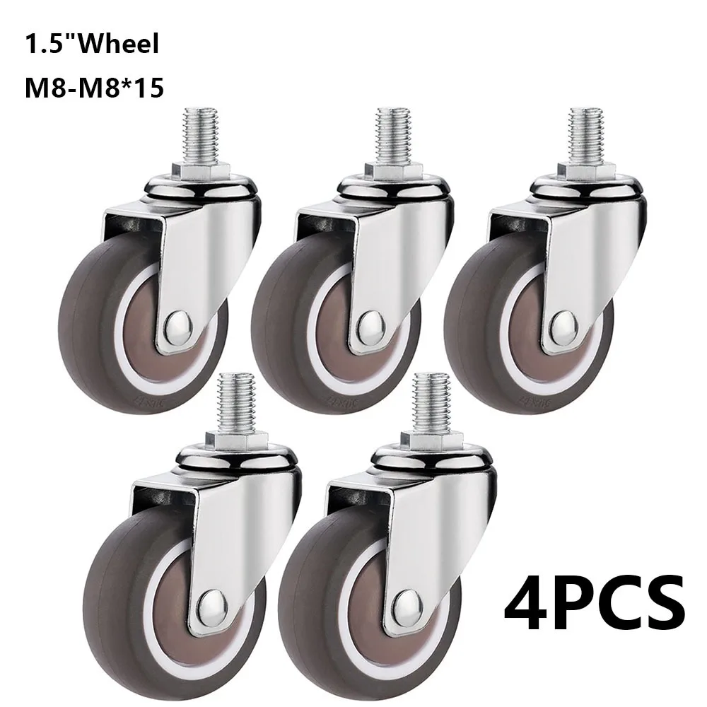 

Мебельные ролики 4 шт., резина TPE, 1.5"/2", M8/M10