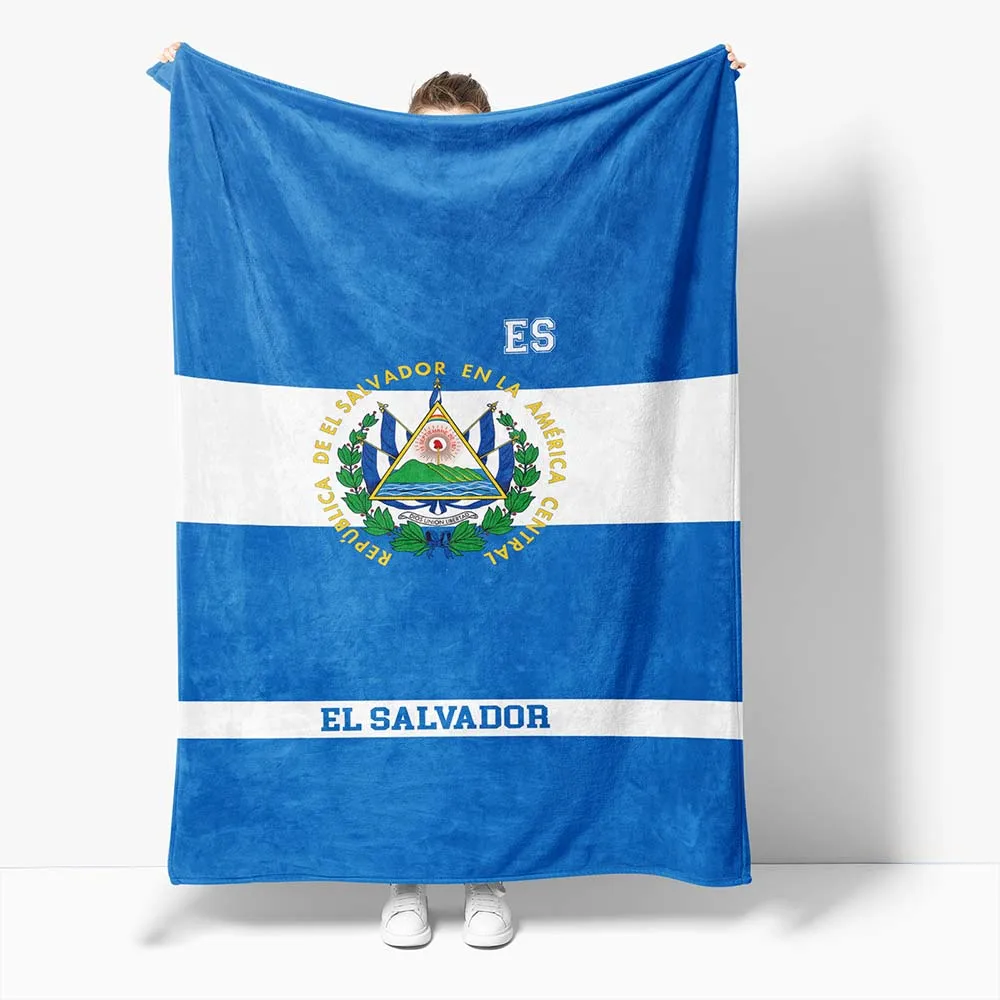 

El Salvador National Flag Washable Blanket Soft Magic Harry Potter Blanket Four Seasons Sofa Bed Sofa Flannel Gift Warm Blanket