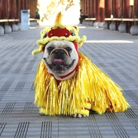 pet cosplay suit suitable for festival celebration funny fancy cat and dog dress up clothing chinese style lion dance costume