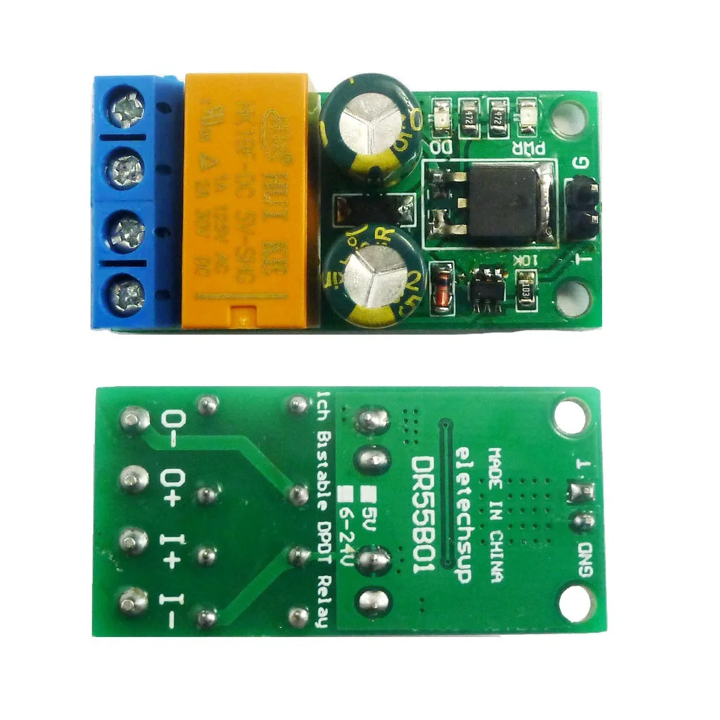 

Self-locking Bistable Reverse Polarity Switch Controller Motor Forward Reverse Controller Board Relay Module DR55B01 DC 5-24V 2A