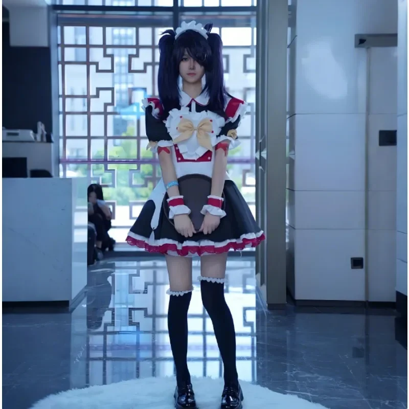 Фото Игра Needy Girl Overdose KAngel Ame Chan Косплей Костюм Горничная Униформа Головные уборы Декор Аксессуары Комплект Аниме Карнавальное Вечернее Платье №4