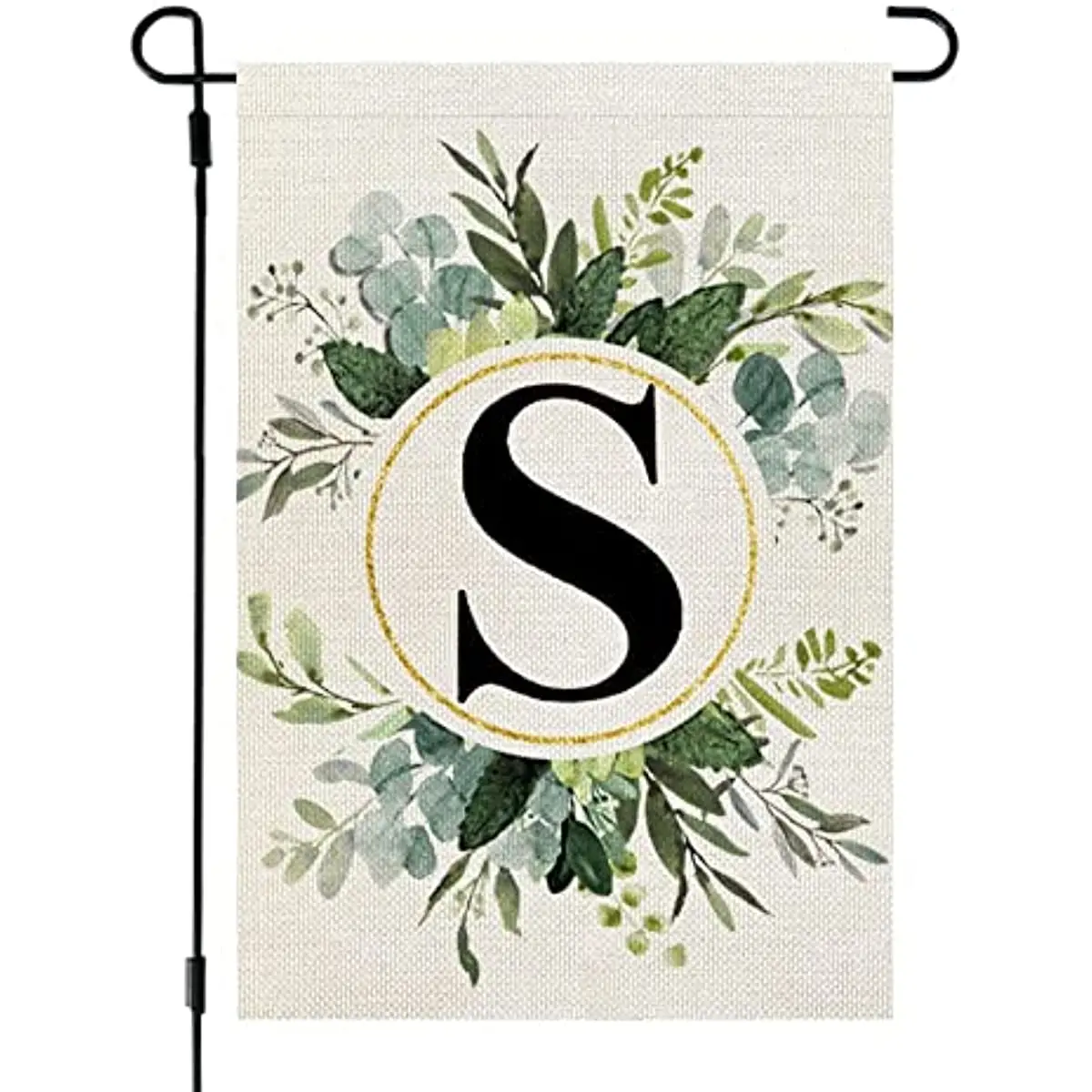 

New Letter S Initial Garden Flag Floral Vertical Double Sided Outside Small Burlap Family Last Name Initial Yard Farmhouse Flag