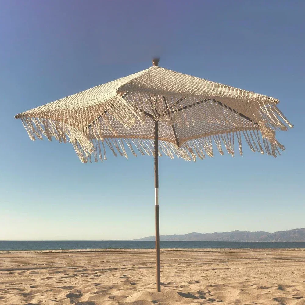 Омбреллон да Гиardino в макамеè ди lusso персонали Компания ombrellone da Spiaggia Boho in tela di legno con