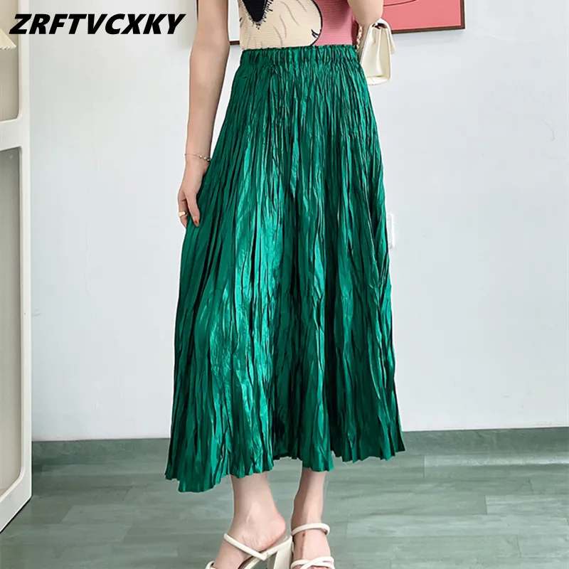 

Новая брендовая Дизайнерская Женская Однотонная юбка, элегантная шикарная Роскошная модная эластичная Женская юбка с высокой талией