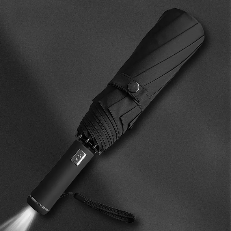 

New Full-automatic Umbrella Sun Light Umbrella LED Rain And Sun Dual-purpose Folding Umbrella Advertising Umbrella