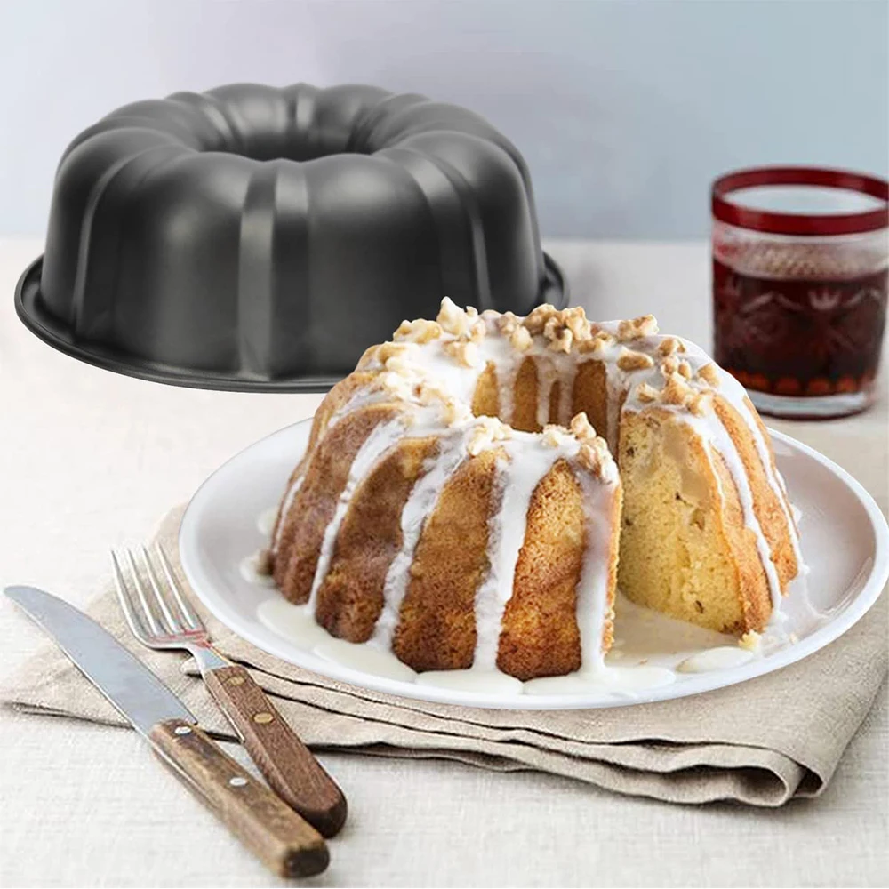 

9 Or 10 Inch Fluted Tube Cake Pans Non-Stick Large Bundt Pan For Baking Carbon Steel Cake Tin Bakeware 0928