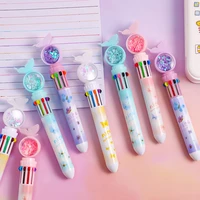 10 pcs butterfly10 color ballpoint pens student sequins press pen examination office multicolor 0 5mm office accessories