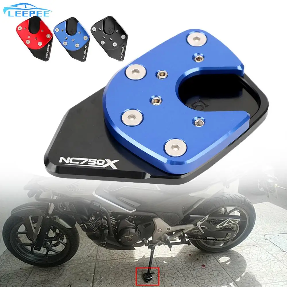

For HONDA NC750X NC750S XADV750 Motorcycle CNC Foot Side Stand Pad Plate Kickstand Motorcycle Frame Enlarger Support Extension