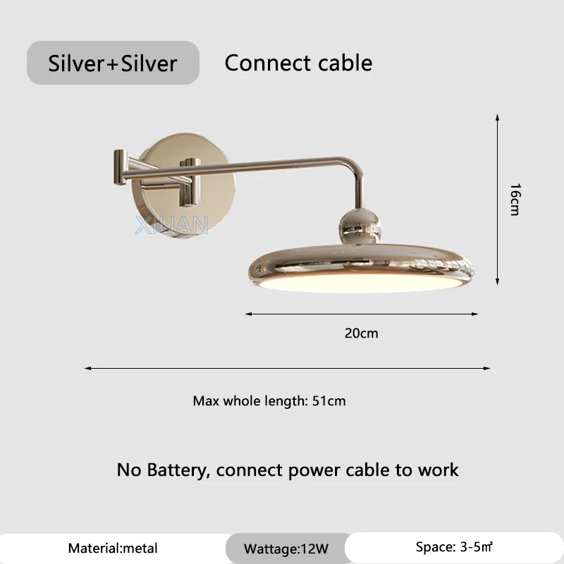 

Скандинавская Складная настенная лампа-рокер, подвижная прикроватная лампа, Современная гостиная, выдвижной светильник для чтения