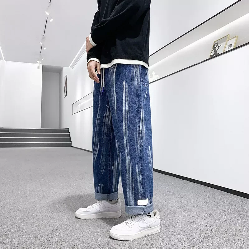 2022New Size Summer Harem Jeans Men Stretched Denim Pants Streetwear Black Joggers Men Casual Baggy Jeans Trousers 6XL 7XL 8XL