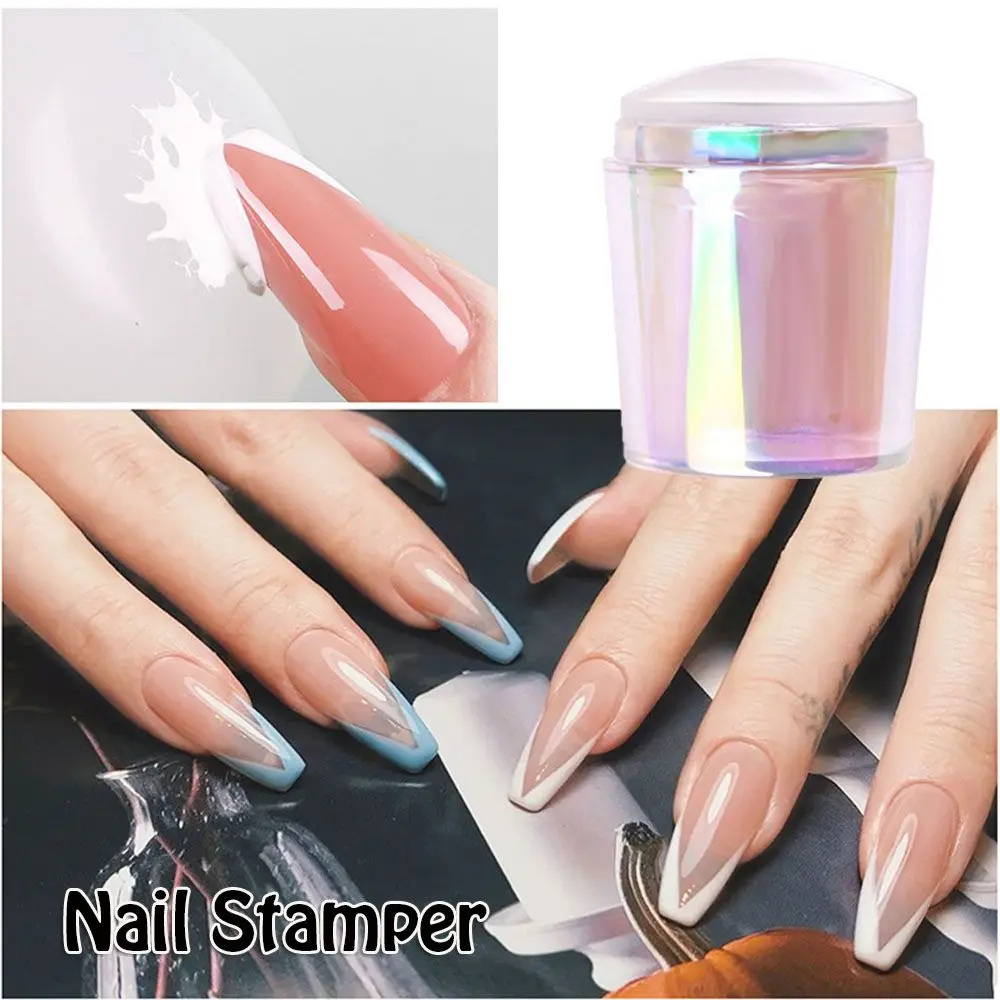 

Aurora Jelly Silicone Nail Stamper Scraper Set for French Tips Nail Design DIY Stamping Mold Nail Plate Tools