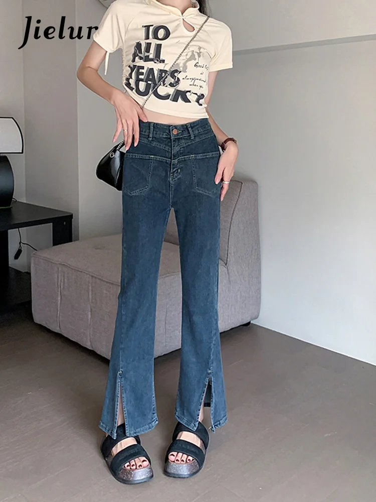 

Korean Style Casual Slim Jeans Women New Spring Retro Denim Pants Female Fashion High-waist Zipper Denim Trouser OL Jeans