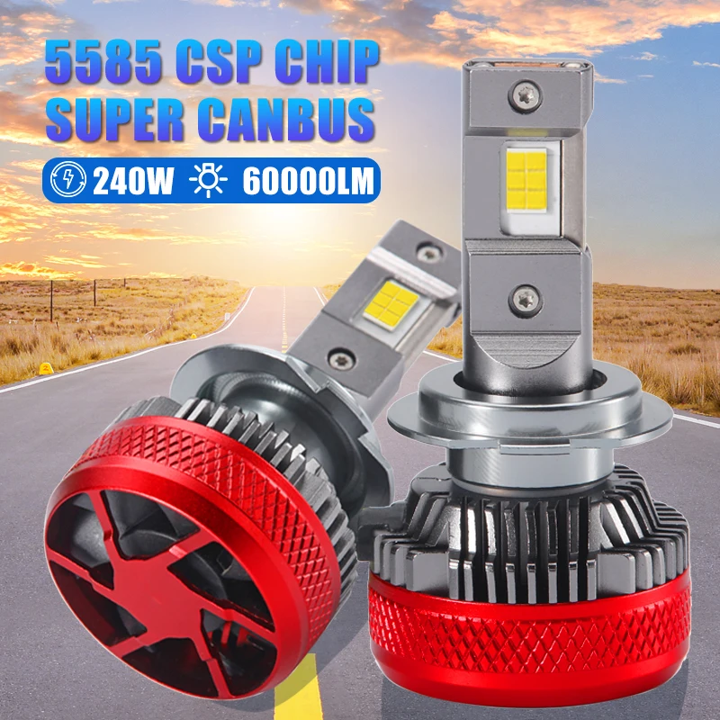 

240W H7 H4 LED Headlight Canbus 60000LM H1 H11 H8 H9 HB4 HB3 HIR2 9005 9006 9012 Turbo Lamp 6000K 5585 CSP Car Light