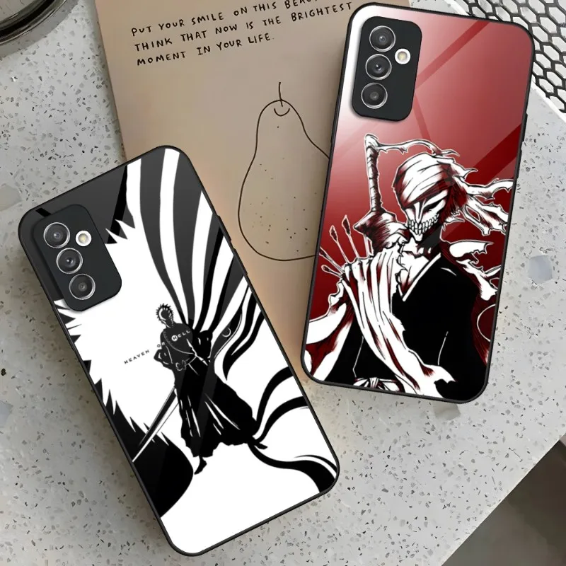 

Anime Bleach Ichigo Phone Case For Samsung S23 S21 S20 S22 S10 A32 A52 A72 A12 A51 Note20 Toughened Glass