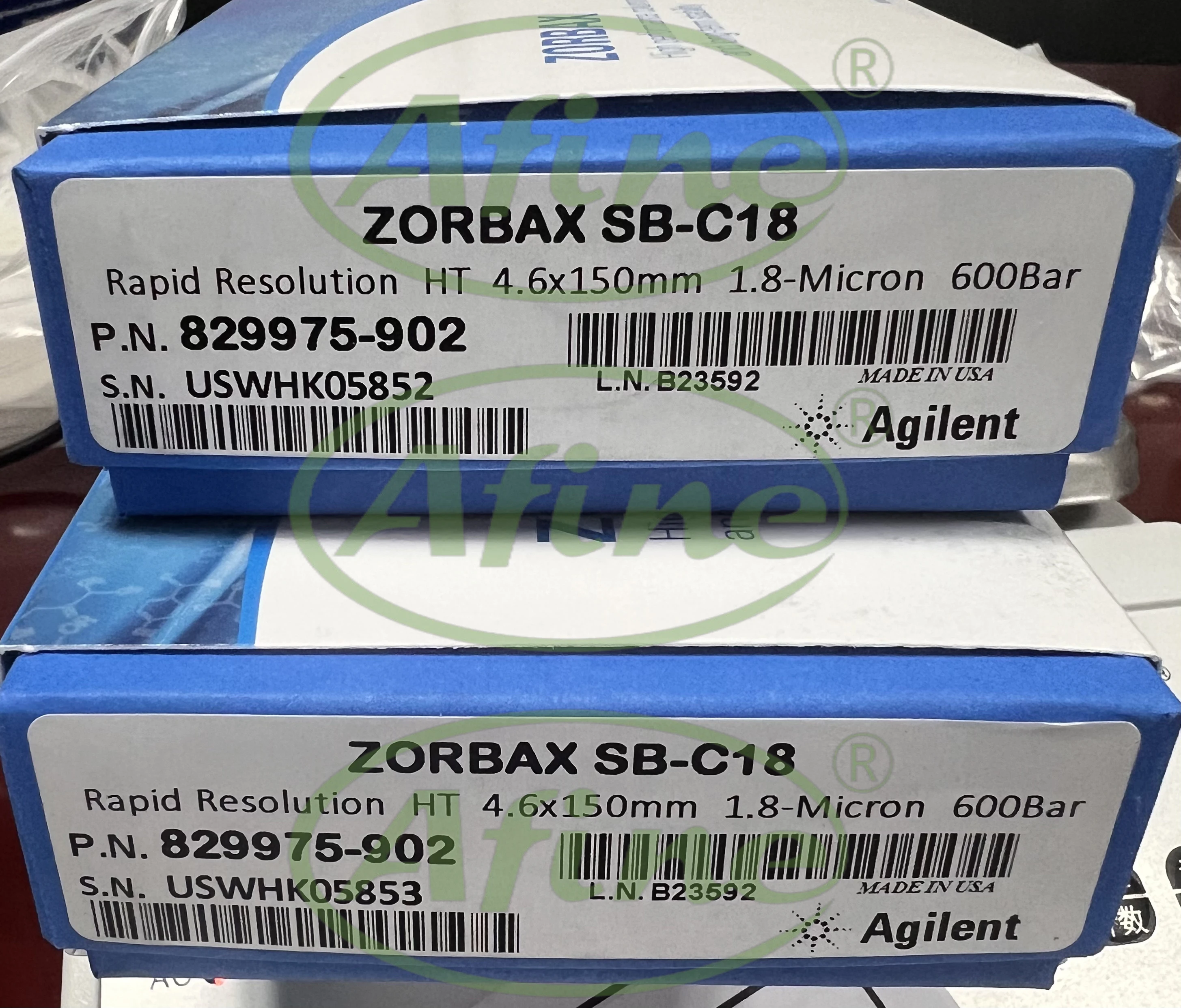AFINE Agilent 829975 -902 Колонка ZORBAX RRHT StableBond C18 4 6 x 150 мм 1 8 мкм 600 бар отличное отделение пика