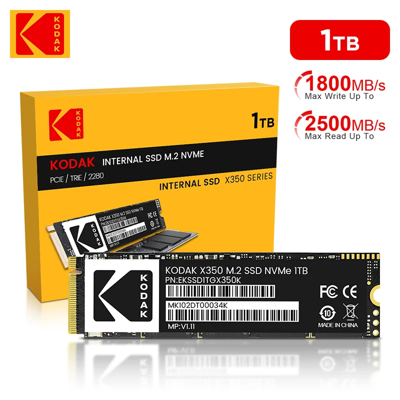

Kodak Internal SSD PCIe NVME hard drive 256GB 512GB 1TB Solid State Drive W 1800MB/S Gen3 x4 m.2 SSD Hard Disk laptops Desktop