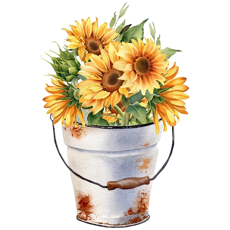 Наклейка на стену с подсолнухом Cartoon