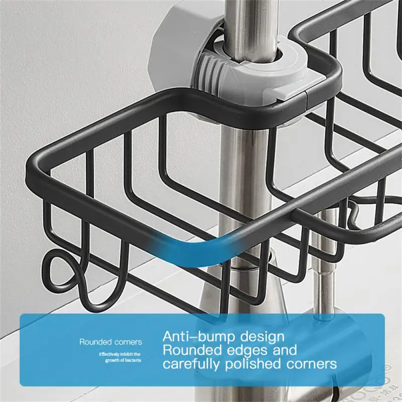 

Sink Drain Rack Drying Rack Faucet Holder Soap Drainer Hook Stable Storage Tool Sinks Organizer Kitchen Bathroom Accessories