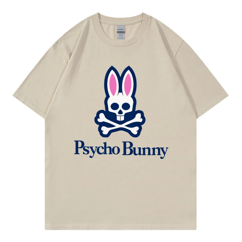 

Men Summer T-Shirt 2023 Fashion Women Short Sleeve T Shirts For Man Skull Bunny Print Brand Cotton Tshirt Female Tee Top Clothes