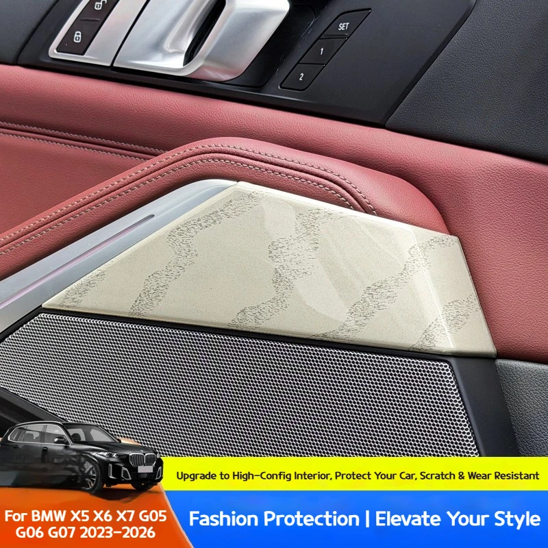 Фото Для BMW X5 X6 X7 G05 G06 G07 2023-2026: Декоративные элементы для центральной консоли и панели переключения передач с отделкой под белый орех №2