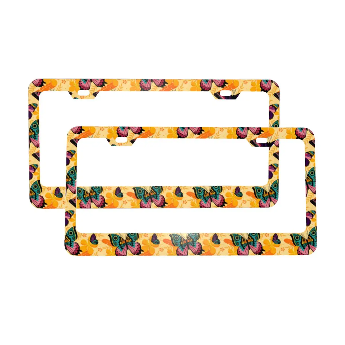 

Цветная рамка для номерного знака с принтом бабочки, номерные знаки для авто, водонепроницаемые автомобильные бирки, алюминиевые металличе...