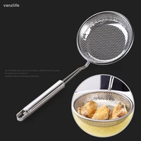 stainless steel frying colander household fence mesh kitchen large spoon scoop filter net mesh spoon
