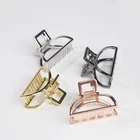 Женская Геометрическая Заколка-краб для волос, металлическая заколка-краб для волос, однотонные аксессуары для волос