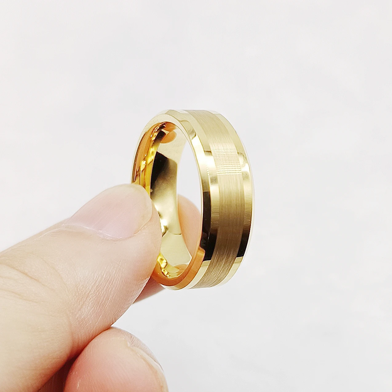 Большие США Размер 15 Модные 18k позолоченные настоящие вольфрамовые ювелирные