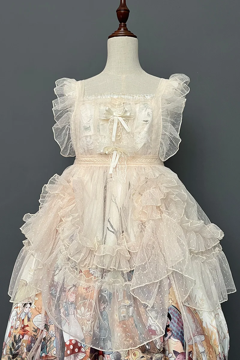 Винтажное платье-накидка в горошек из тюля