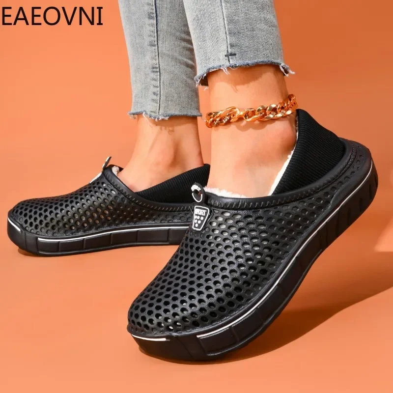 Модные зимние мужские хлопковые тапочки EVA домашние для мужчин повседневная