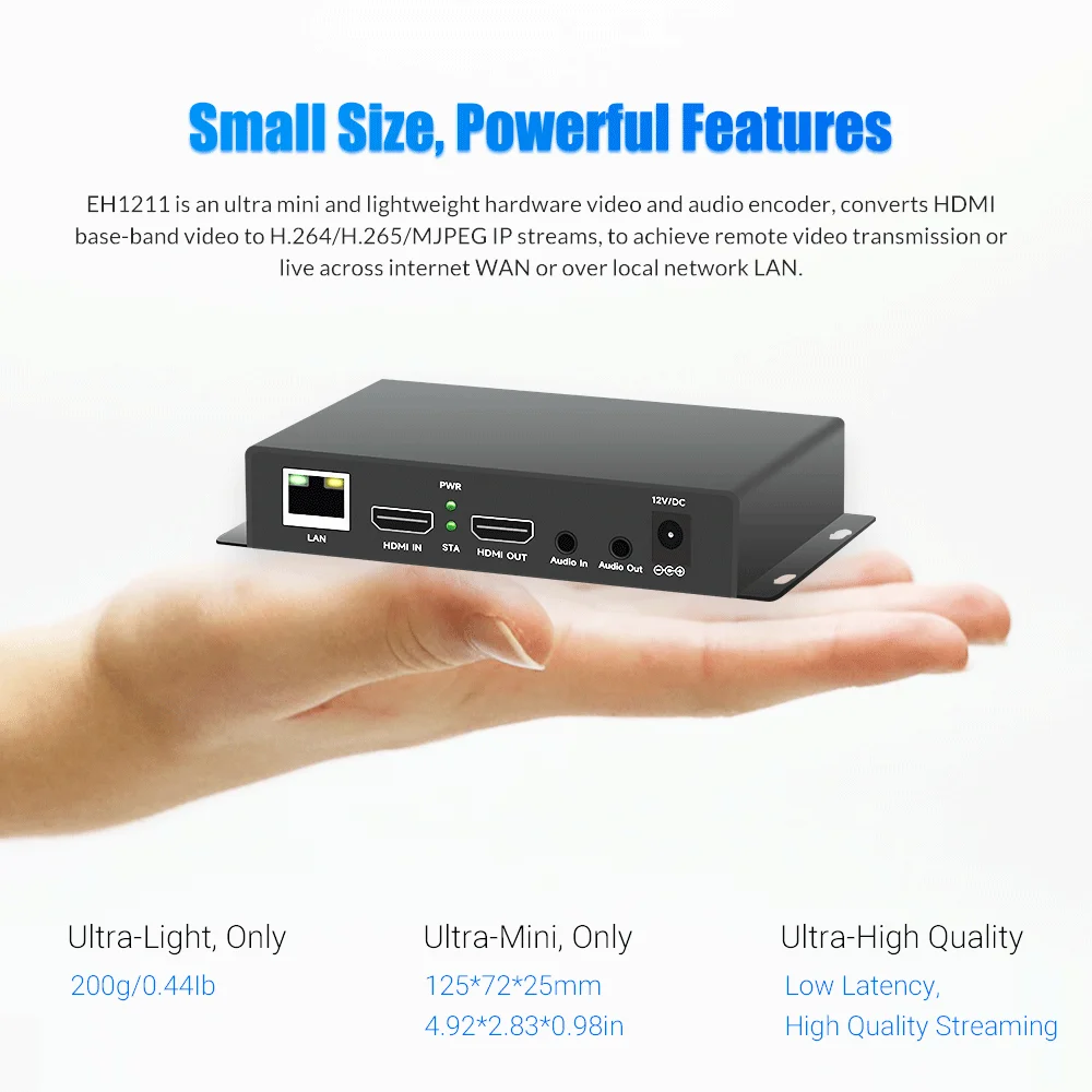 Фото HDMI-видеокодер H.265 1080P 30Гц с линейным выходом SRT RTMP RTMPS для прямой трансляции, поддержка USB и TF. №2
