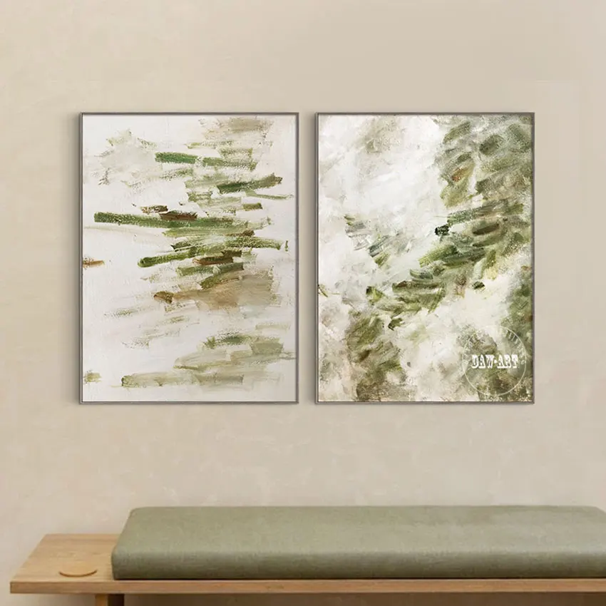 100% ручная роспись 2 шт. 1 набор пейзаж абстрактная масляная живопись раннее