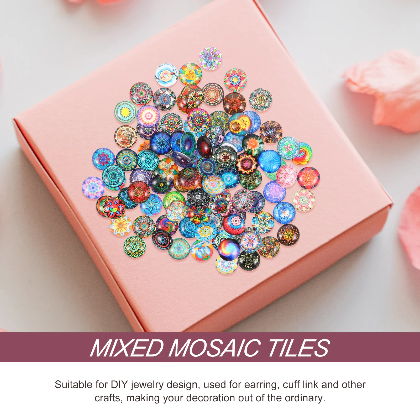 100 шт. круглая мозаичная плитка смешанные принадлежности красочные вазы для