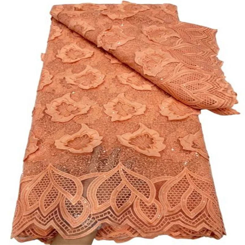 

Новейшая африканская кружевная ткань с 3d блестками 2022 розовая Высококачественная кружевная нигерийская французская Тюлевая кружевная ткань с блестками для вечернего платья