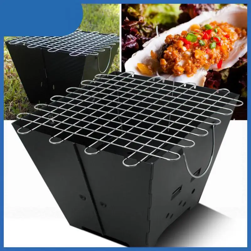 

Садовый квадратный гриль для барбекю, портативная складная подставка для барбекю, для кемпинга на открытом воздухе, из нержавеющей стали и ...