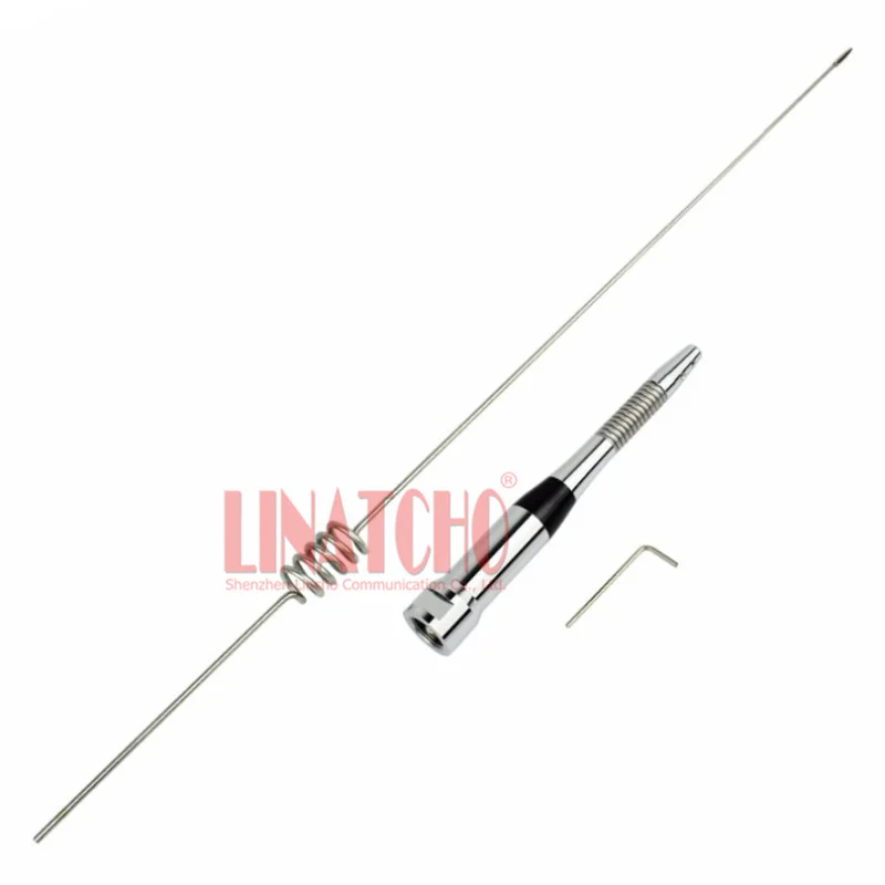 10A UHF 400-470MHz Stainless Steel High Gain Mobile Radio Whip PL259 Bottom Spring Antenna