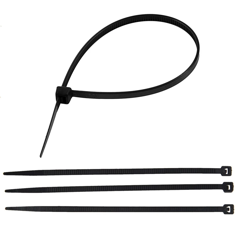 

300Pcs Black Nylon Cable Zip Ties Self Locking 2.5X100mm With Cable Ties Cable Tie Wraps/Zip Ties - Black 200X3mm 300Pcs
