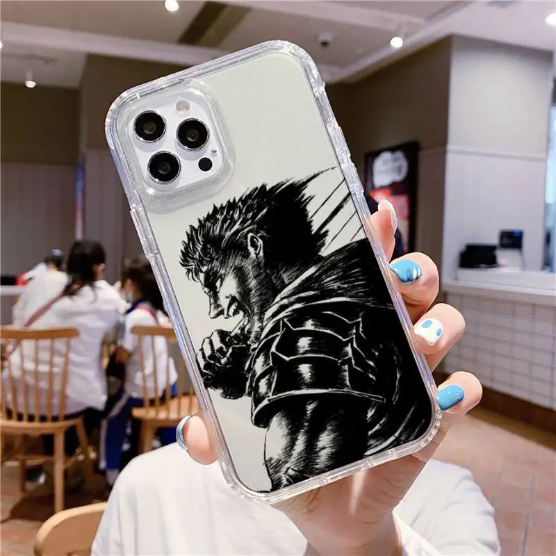 Чехол для телефона с аниме берзер iPhone 11 12 13 mini pro XS MAX 8 7 6 6S Plus X 5S SE 2020 XR прозрачный