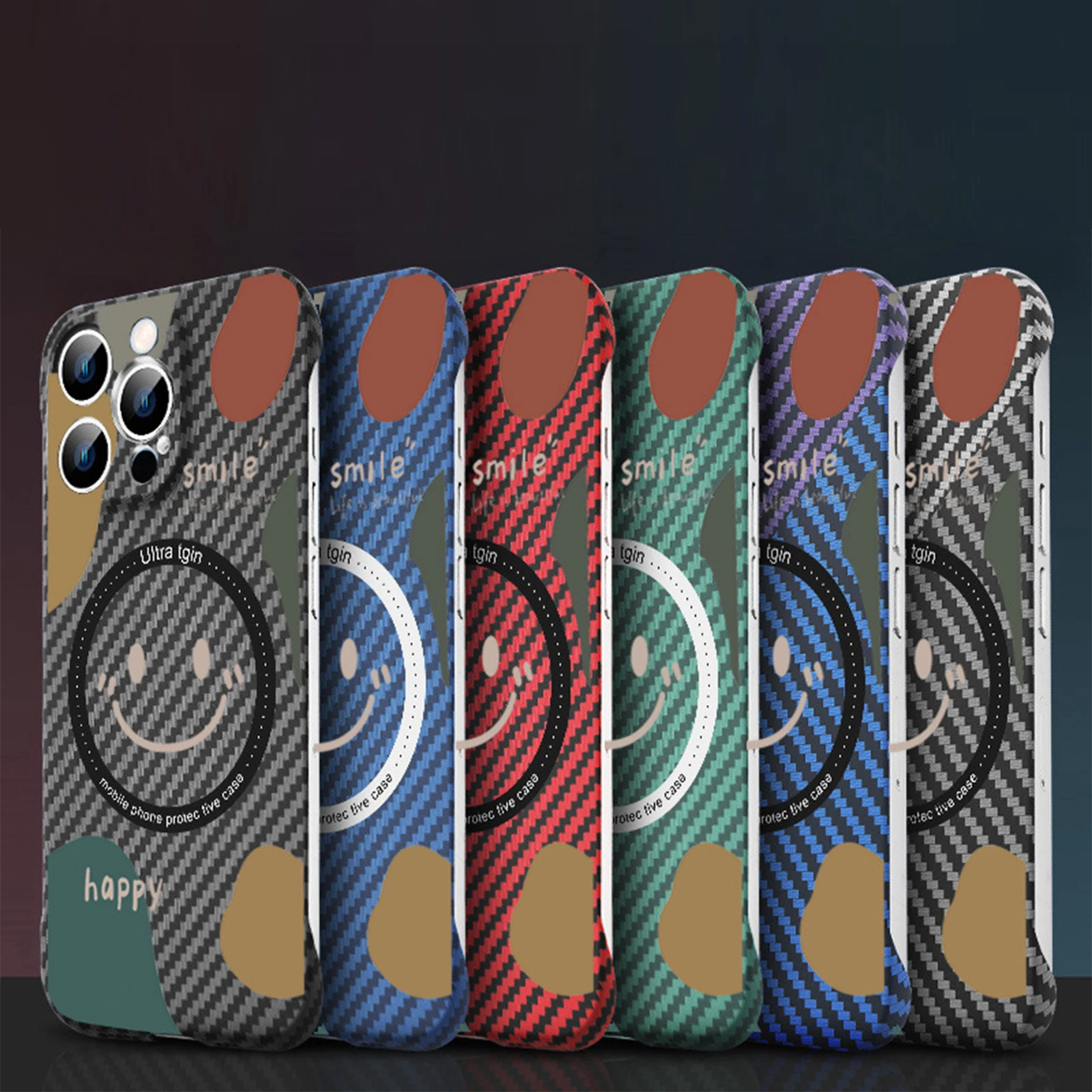 

Carbon Fiber Magnetic Case for iPhone 14 Pro Max Plus 5G for Magsafe Magnetic Case Hard PC Shockproof Case Protection Cover