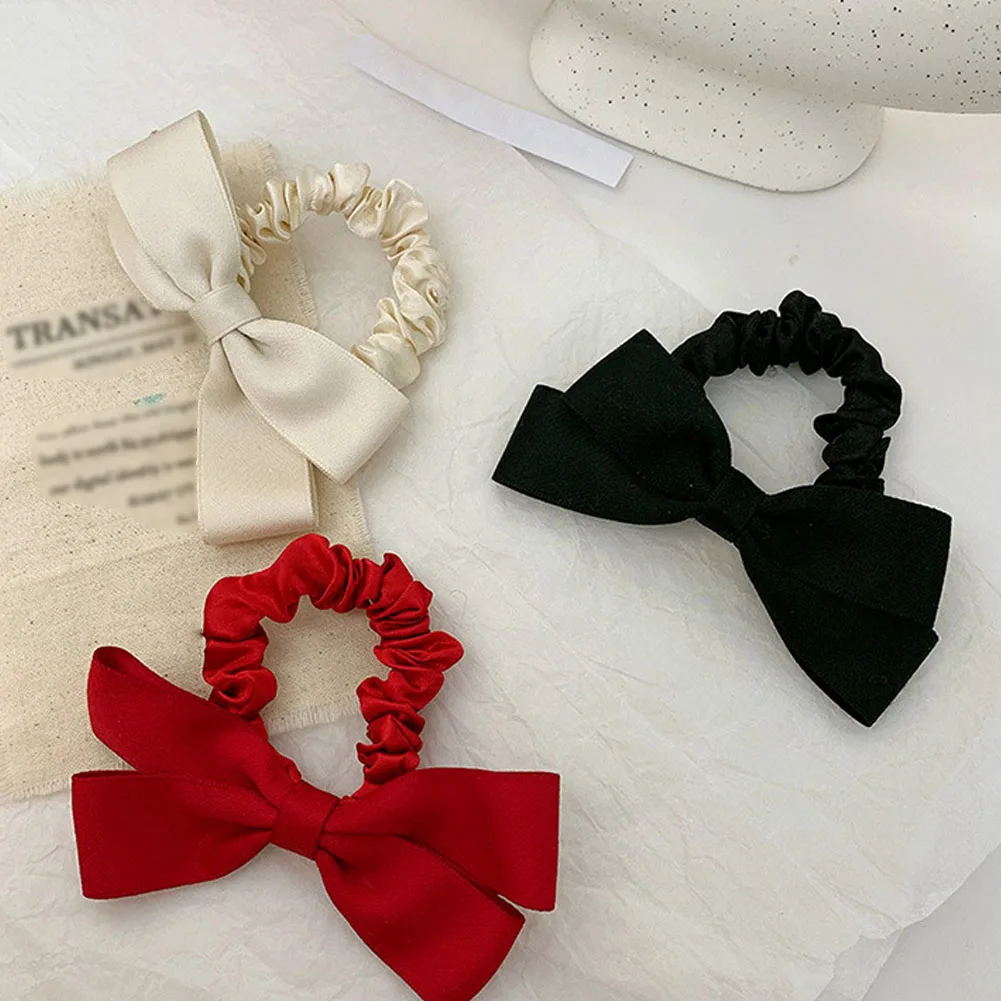 

1Pcs Fashion Woman Big Bow Hair Ties Korean Style Hairband Scrunchies Girls Ponytail Holders Rubber Band Hair Accessories Gifts