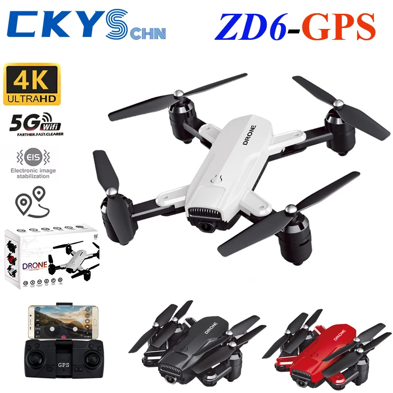 2022 Newest Drone ZD6-GPS 4K Double Camera WiFi Fpv Air Pressure Altitude Hold Foldable Quadcopter RC Drone Kids Toy GIft Friend