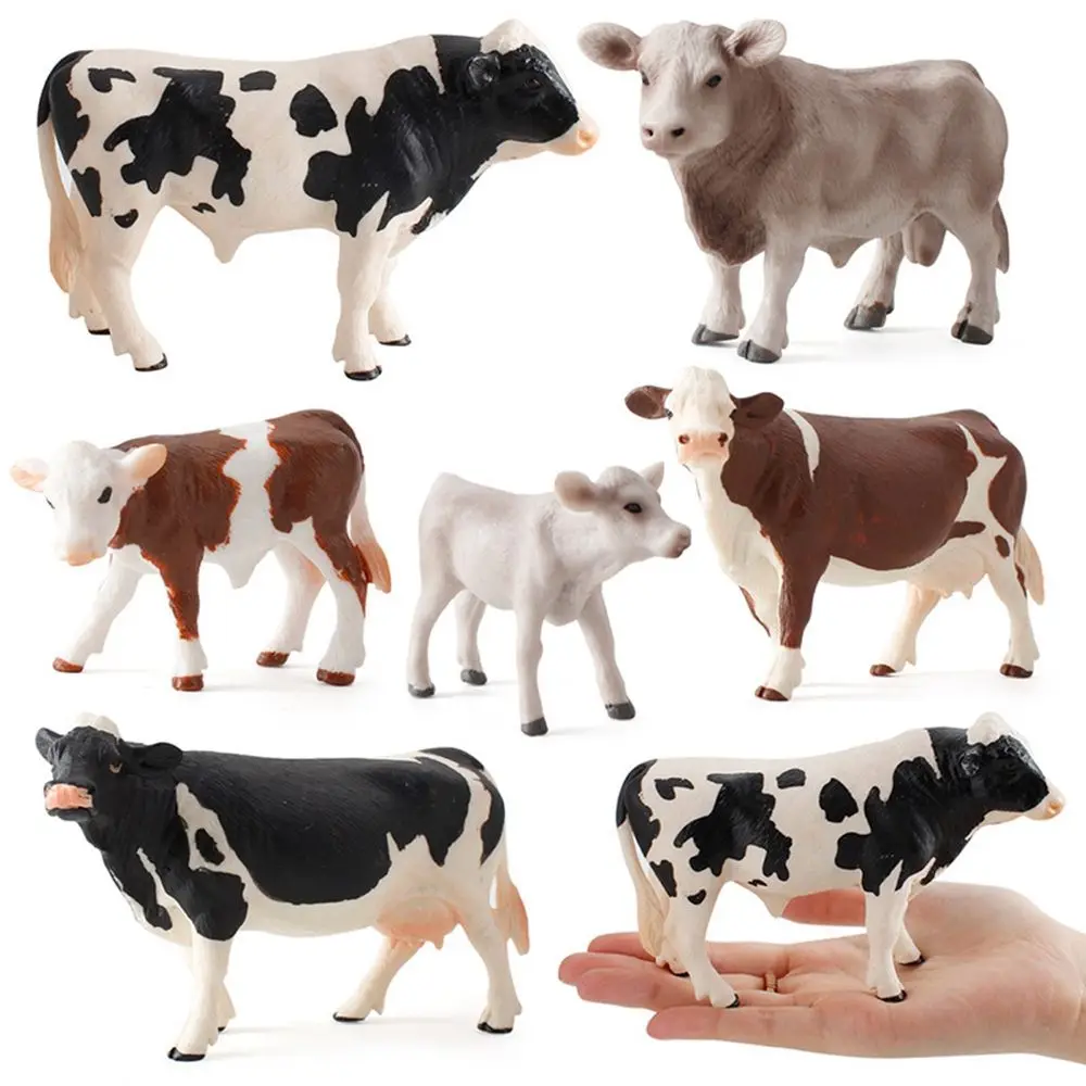 

Simulation Cute Farm Animals Milk Cow Plastic Models Action Figures Children Early Educational Toys Gift Desktop Ornaments