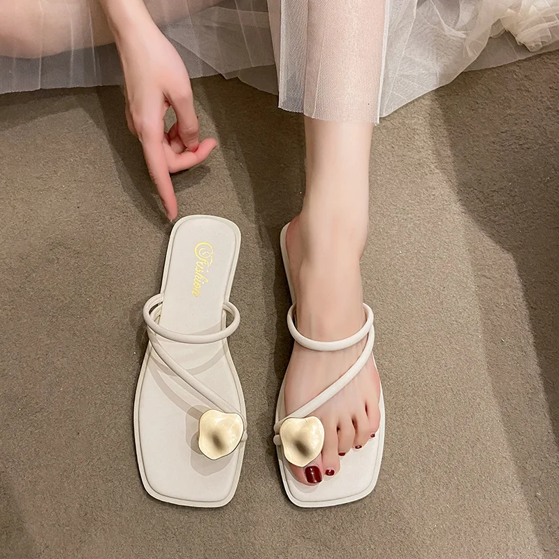 

Шлепанцы женские из ПУ кожи, сланцы для пляжа, симпатичные, Нескользящие, однотонные, летняя обувь, Тапочки для пола